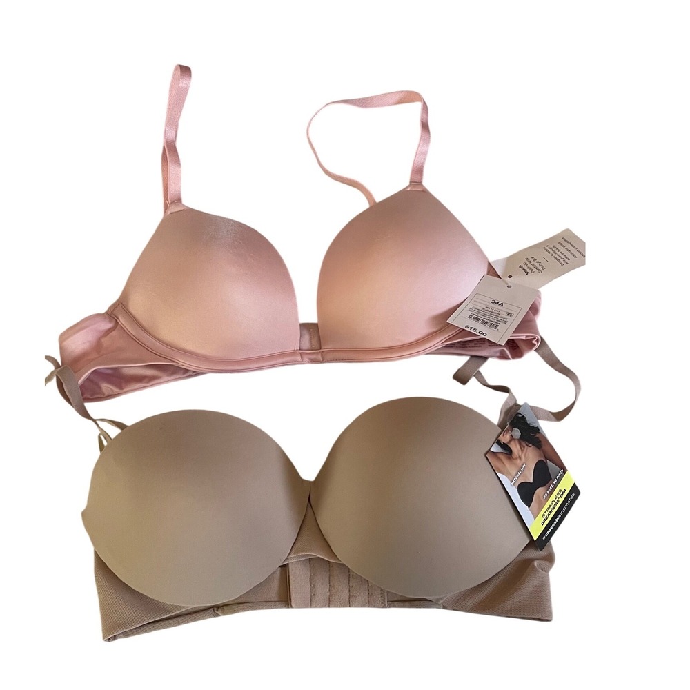 Bundle bras Maidenform Dreamwire Strapless & Auden Push Up Plunge Bra Bundle 34A